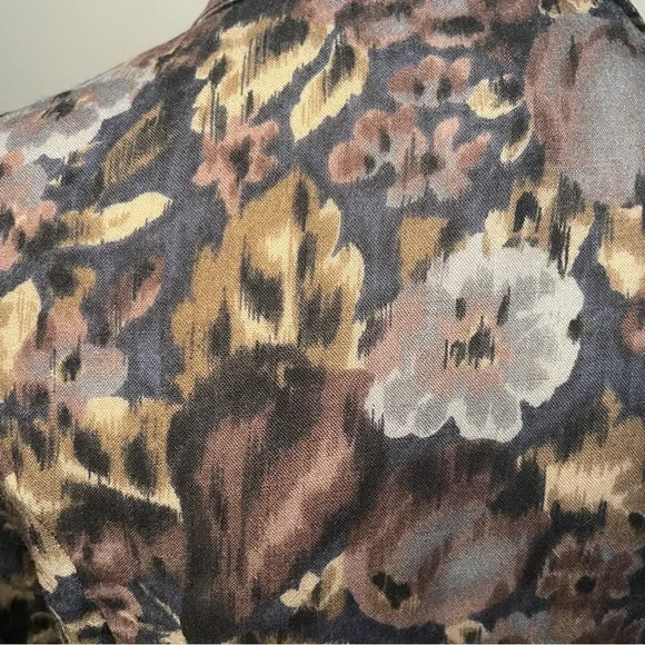Vintage Laura Ashley floral wool long sleeve dress size 8